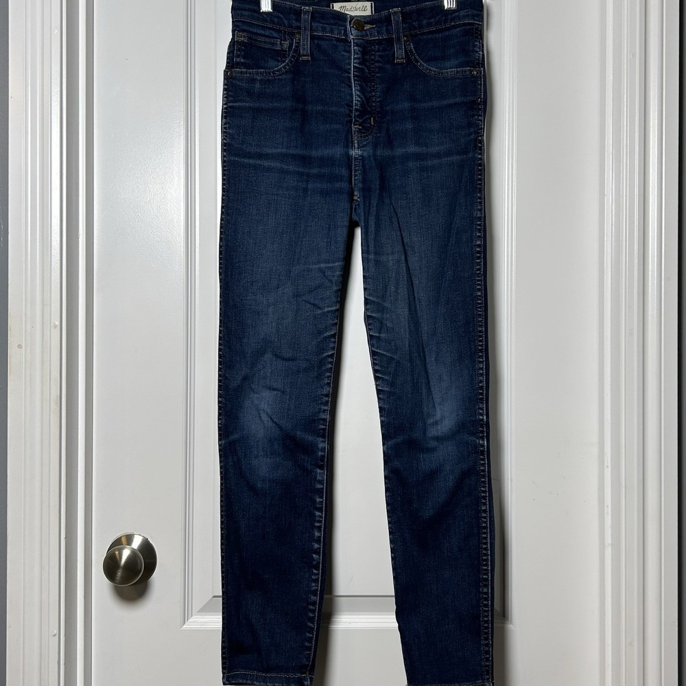 Madewell 10" High-Rise Skinny Dark Wash Blue Jeans Classic Clean Girl Style